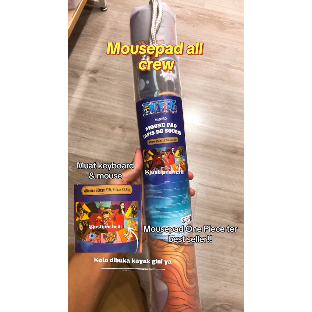 Miniso One Piece Mousepad All Crew Egghead Mousepad Luffy Chopper