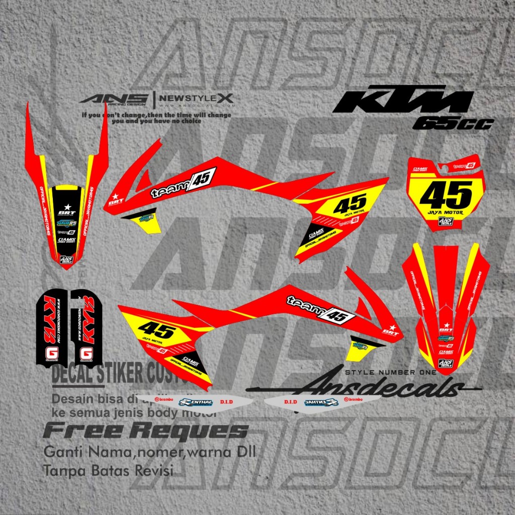 Decal Sticker KTM 65 New fullbody ล่าสุด / Decal Sticker KTM 65 ออกแบบเองฟรีขอ