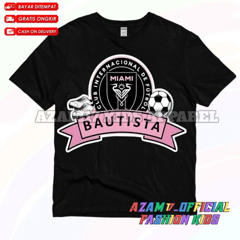 เสื้อยืดเด็ก เสื้อผ้าเด็ก Builds Inter Miami Players ชื่อฟรี / เสื้อยืดเด็ก Inter Miami Boltista