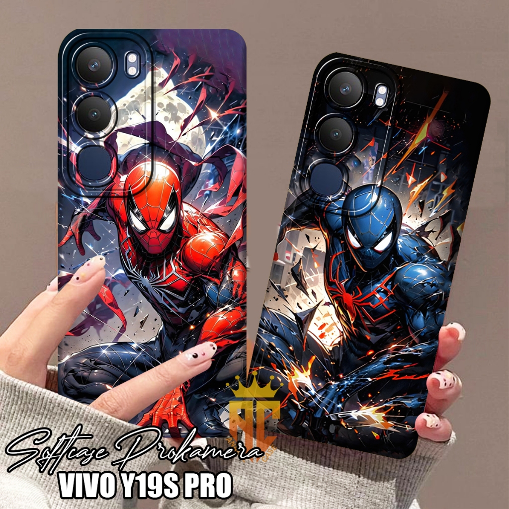 HP Softcase VIVO Y19S PRO - Y19S เคสแฟชั่นล่าสุด Spider - Man Motif - เคสโทรศัพท์ Vivo - เคสล่าสุด [