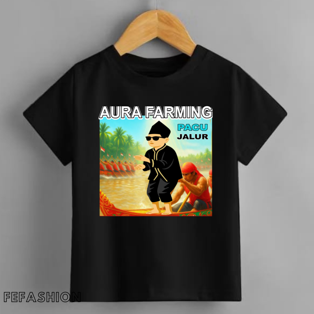 เสื้อยืด Viral Pacu Aura Farming Stripe สําหรับเด็กชายและเด็กหญิง อายุ 2-16 ปี Unisex เด็กชายและเด็ก
