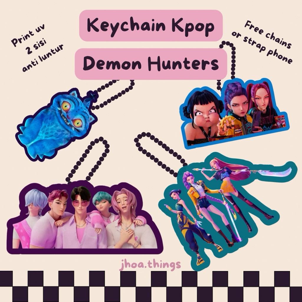 BAGCHARM น่ารักพวงกุญแจ MERCH ACRYLIC KPOP DEMON HUNTERS SERIES HUNTR/X HUNTRIX เท่านั้น BOYS RUMI M