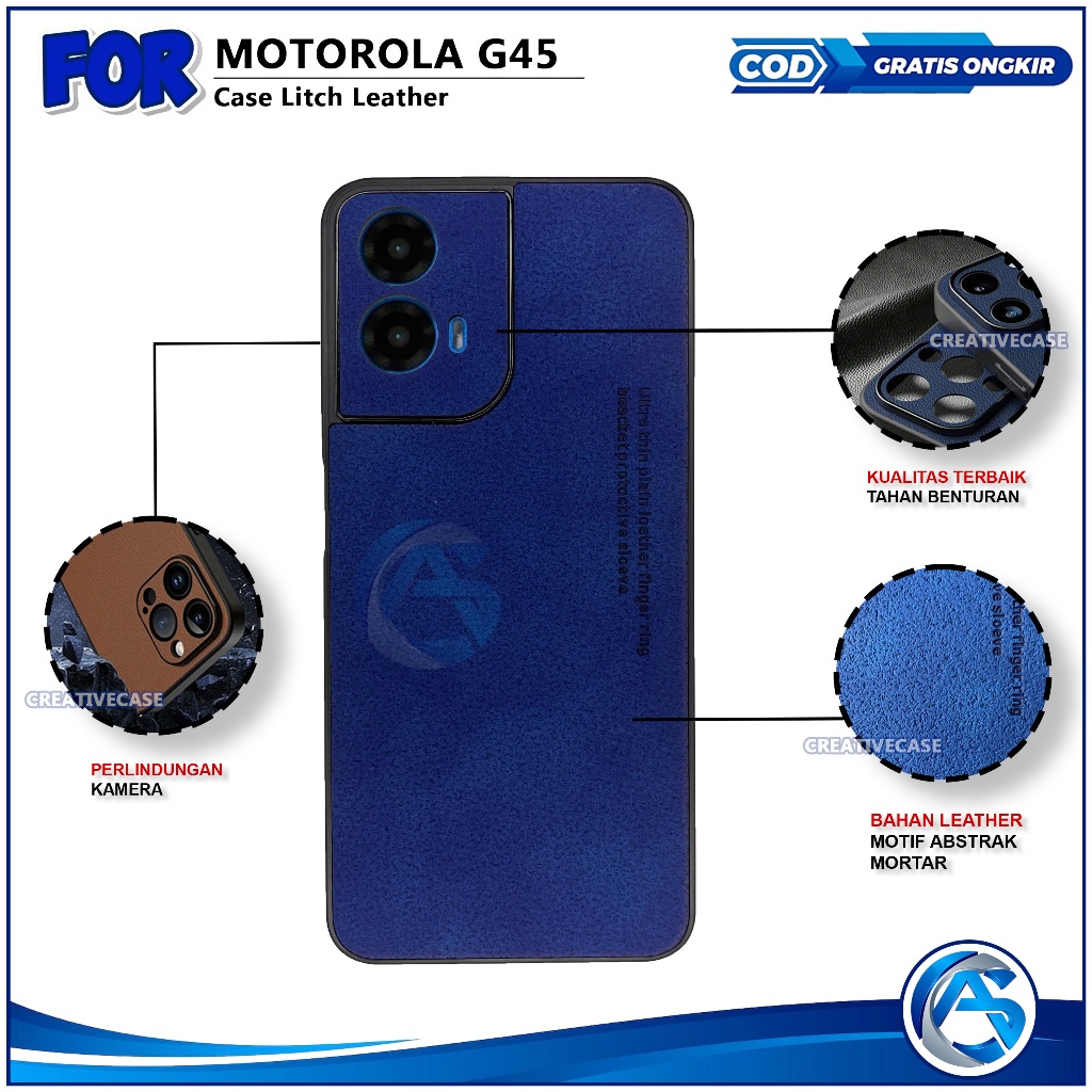 Motorola Moto G45 Moto G34 Softcase หรูหราปลอกหนังธรรมดา