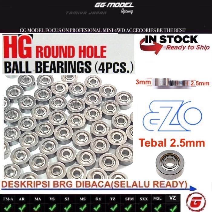 REP TAMIYA 15519 HG ROUND HOLE BALL BEARING (620)
