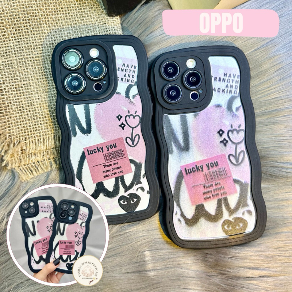 เคสสําหรับ OPPO GELCY AESTHETIC BLACK A58 4G A57 2022 A17/A17K A5S/F9/A7/A12/A11K REN0 7Z REN0 8 4G/