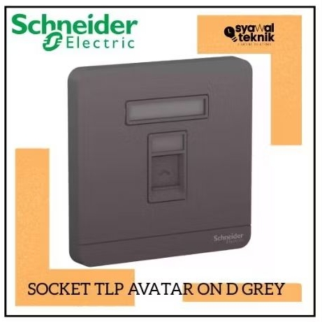 Syawalteknik_lighting - Schneider Electric Data Socket RJ45 Cat6E AvatarOn Dark Grey E8331RJS6_DG