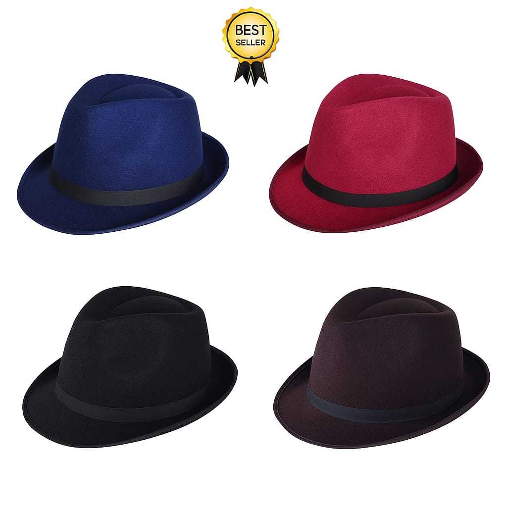 หมวก Fedora กํามะหยี่ธรรมดาสําหรับผู้ใหญ่ / หมวก Fedora / หมวก Fedora พรีเมี่ยม