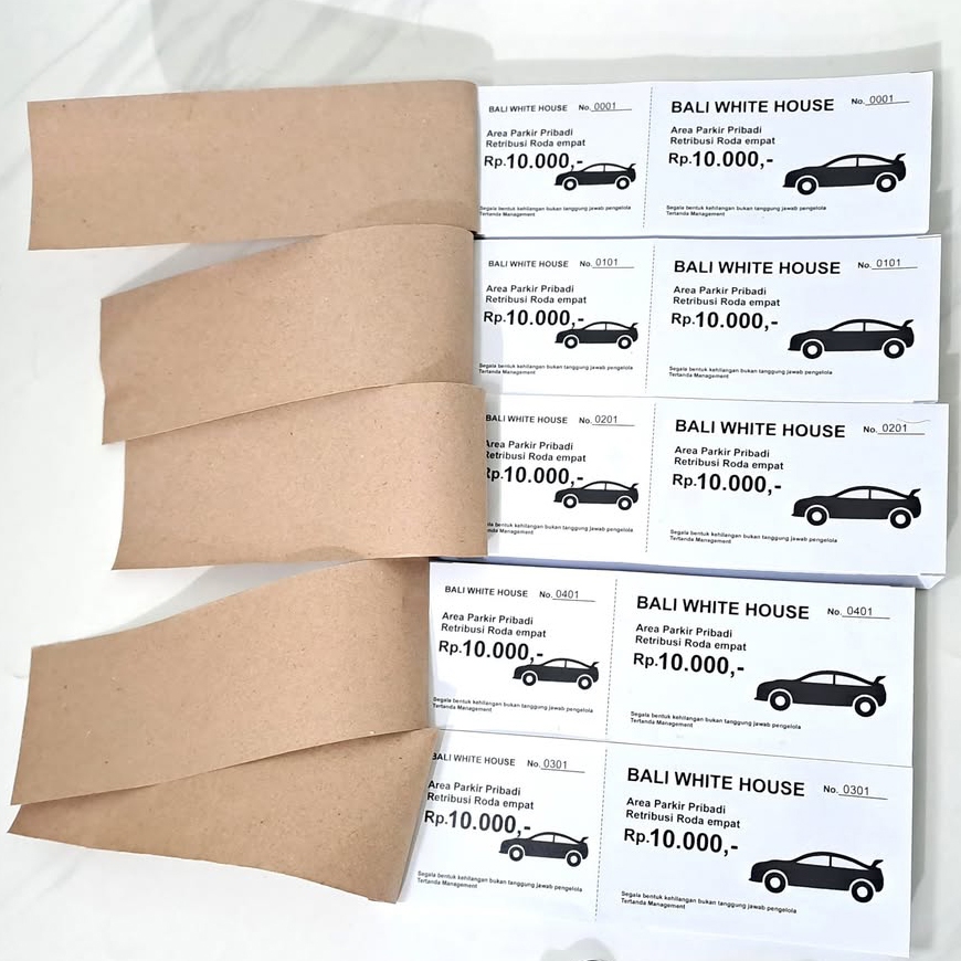 100 ชิ้นที่จอดรถ TICKETS REPTAN PARKING TICKETS CUSTOM PARKING TICKETS HADIGTH COUPONS EVENT COUPONS