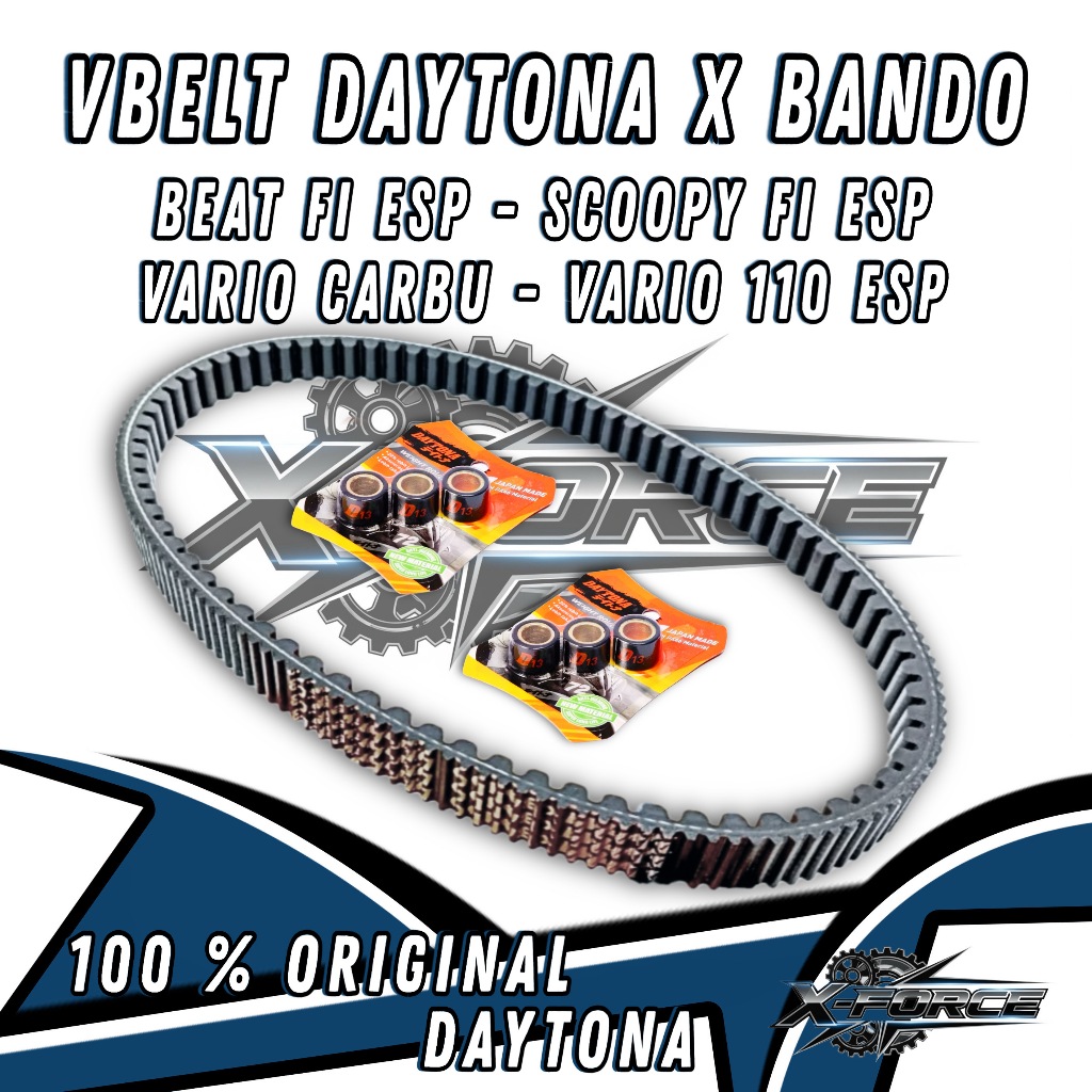 Vbelt Daytona Original Set Roller Daytona Beat Scoopy Vario 110 Fi Esp Ultra Drive Daytona X Bando O