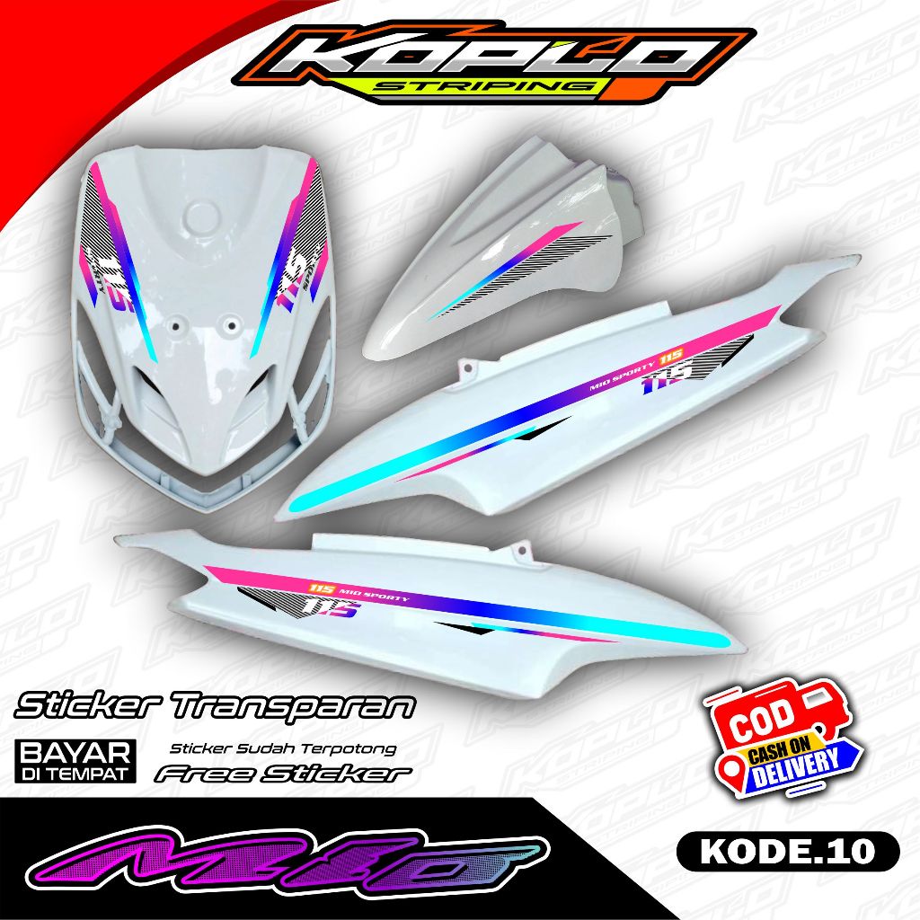 Mio Smile Transparent Sticker (Cool) Yamaha Mio Smile 125 KPL.10 Variation Striping Sticker