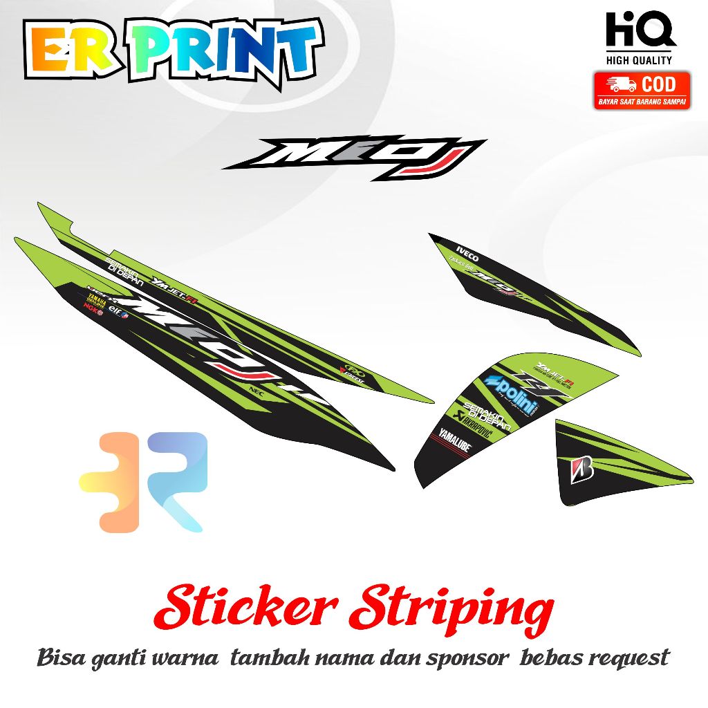 Mio J Full Set ขวาซ้าย Striping Sticker Tech3 Variation