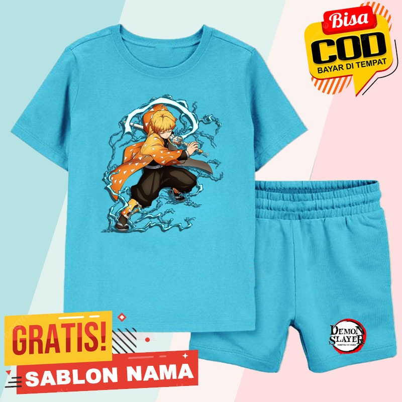 ชุดเสื้อยืดเด็ก Zenitsu Demon Slayer / Zenitsu Demon Slayer Boys & Girls Clothes Set