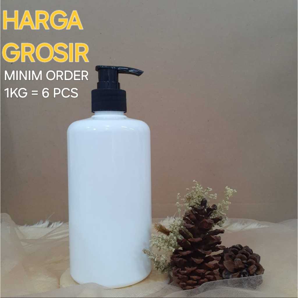 ขวดพลาสติก PET 500ml HS คอ 28mm ฝาปั๊มโลชั่นหนาสีขาว - WHOLESALE 1KG