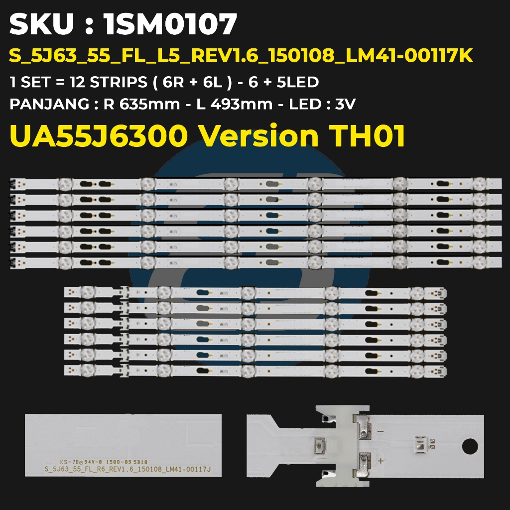 Samsung 55 นิ้ว TV Backlight UA55J6300 รุ่น TH01 S_5J63_55_FL_L5_REV1.6_150108_LM41-00117K