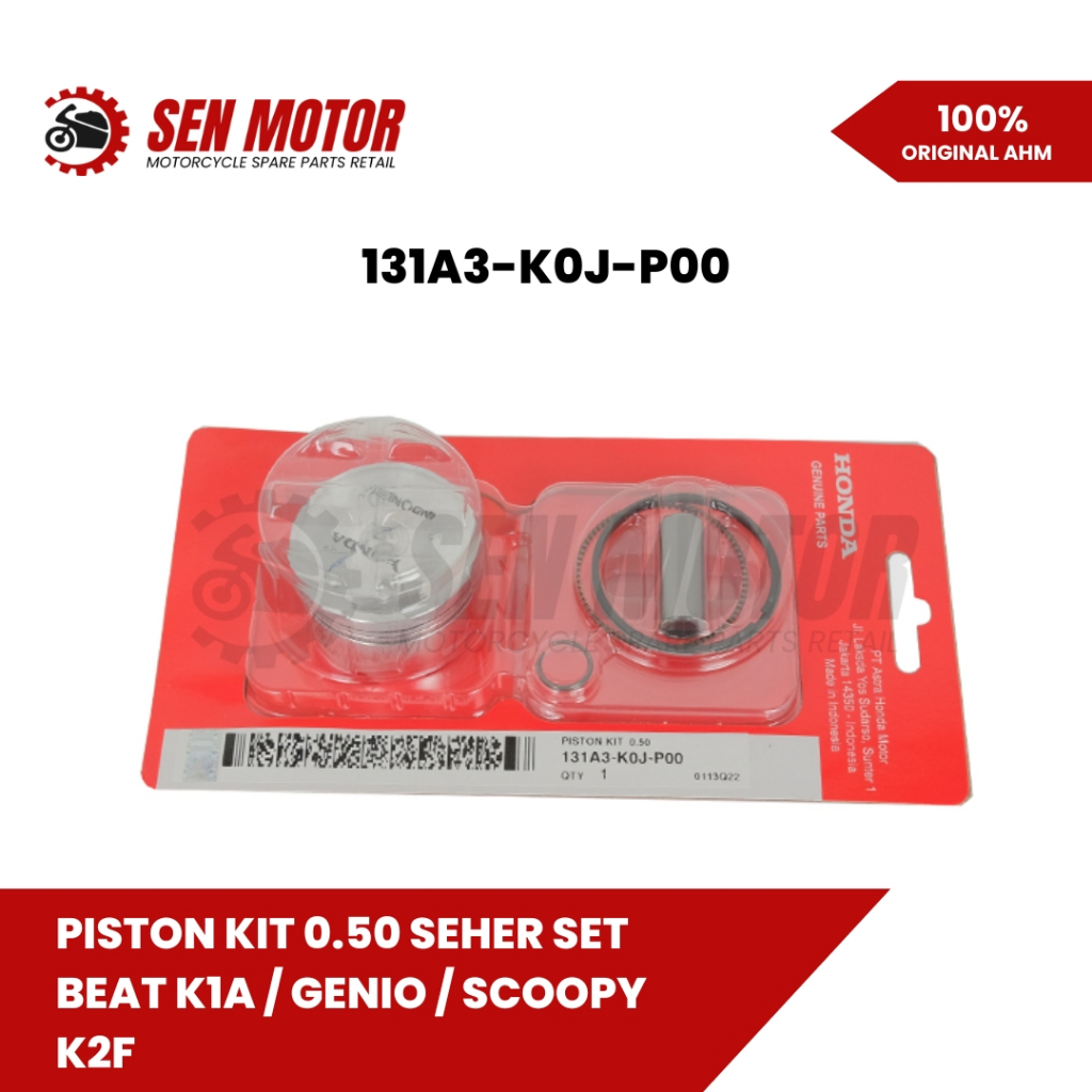 ชุดลูกสูบ 0.50 ชุดลูกสูบ Honda BeAT K1A / Genio / Scoopy K2F Original AHM – 131A3-K0J-P00