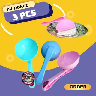 ทัพพีตักข้าวพลาสติกกลม (3 ชิ้น) สําหรับปัง/ข้าว/ข้าวกลม