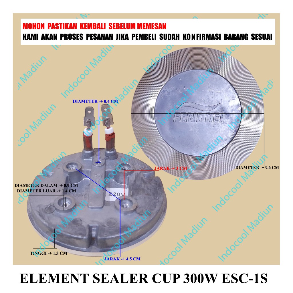 ตัวซีลถ้วย ESC HEATING ELEMENT / ตัวซีลถ้วย ELEMENT 300W ESC-1S