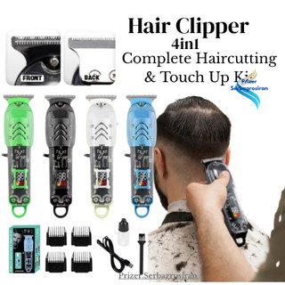 Alat Cukur Rambut Profesional Hair Clipper Vintage / Alat Cukur Rambut Elektrik Transparan dengan tampilan Digital Lcd