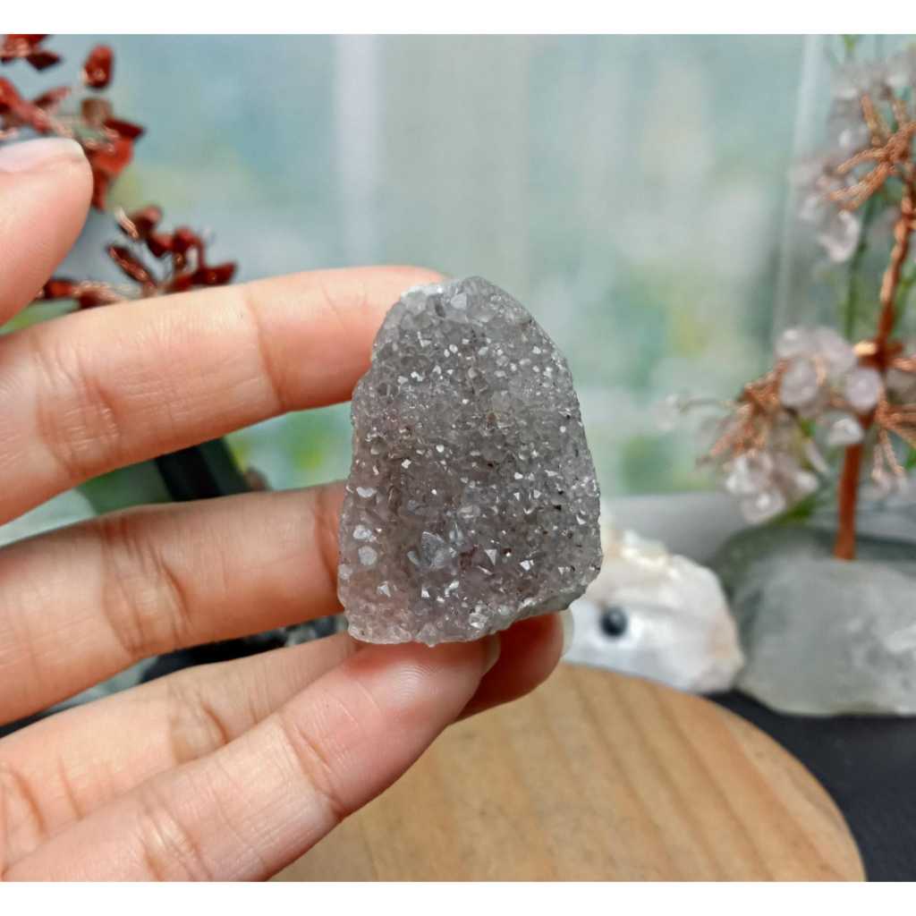 Natural Color Amethyst Quartz Druzy Cluster Small Geode (1)