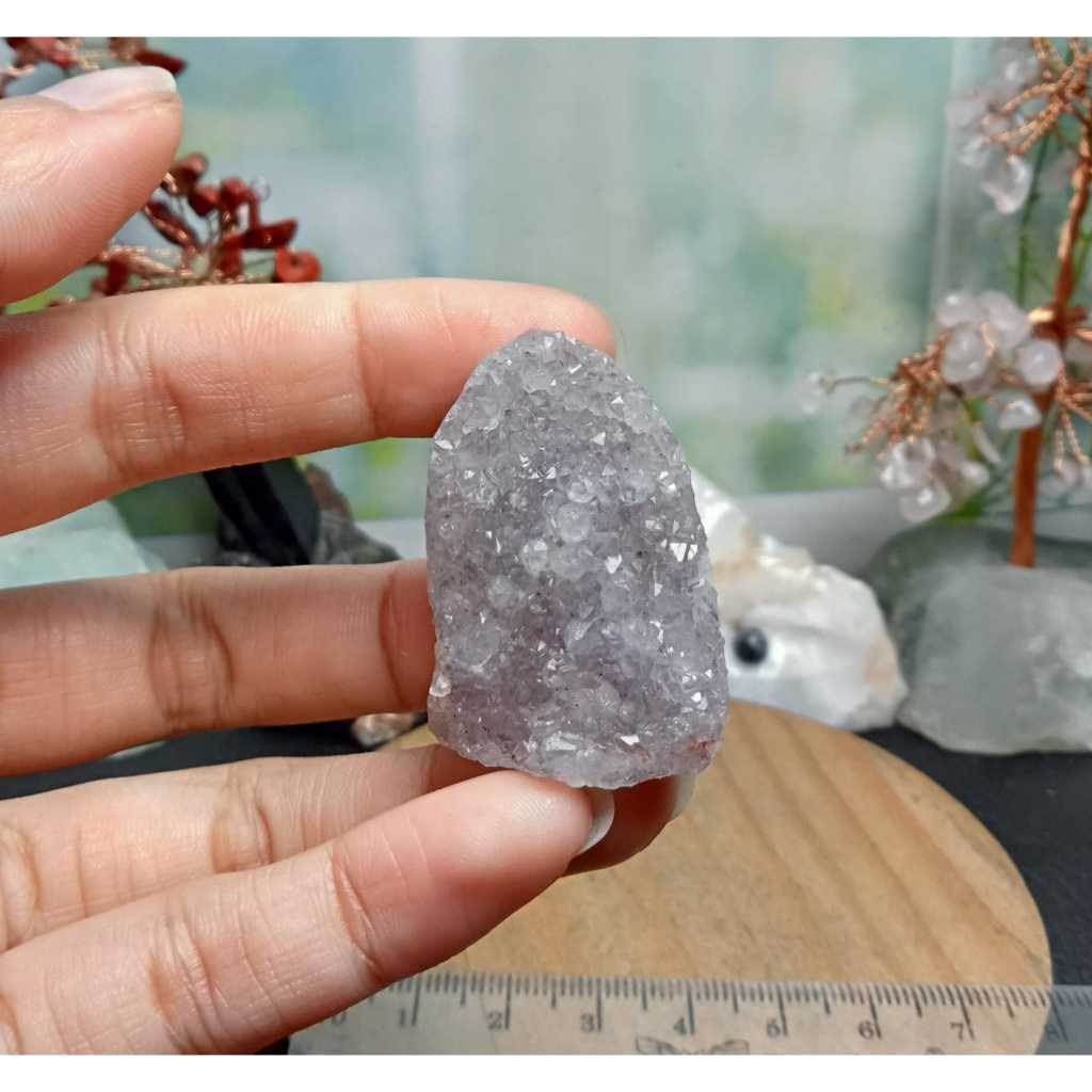 Natural Color Amethyst Quartz Druzy Cluster Small Geode (3)