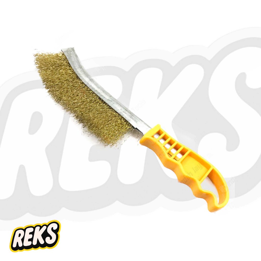 IKURA KNB201 แปรงลวดทองเหลืองด้ามพลาสติกโค้ง