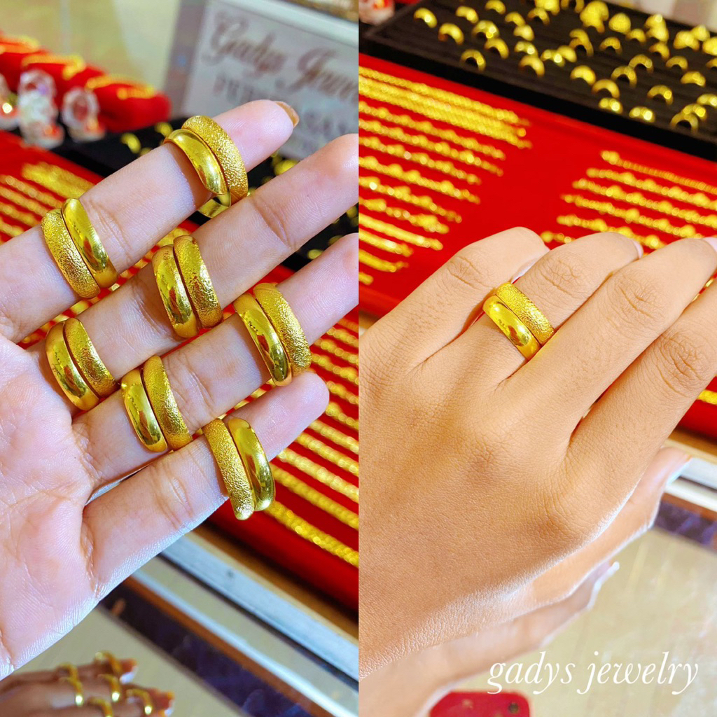 REPLIKA 24krt Gold Plated siliasih Ring Crum Light Gold 8 กรัม Premium Gold Replica แหวนผู้หญิง