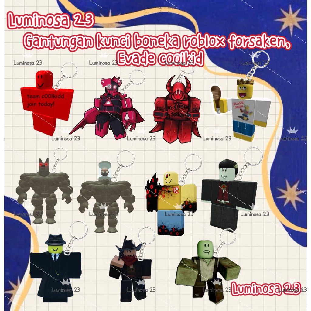 GUNDAN ROBLOX FORSAKEN ตุ๊กตาพวงกุญแจ EVADE COOLKID