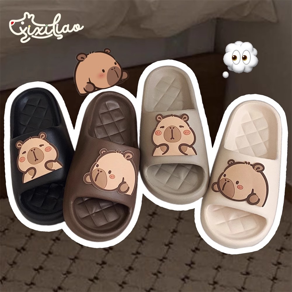 Xitiao รองเท้าแตะ EVA สําหรับฤดูร้อนสําหรับผู้ชายและผู้หญิงแฟชั่นในร่มกลางแจ้ง Capybara พื้นนุ่ม