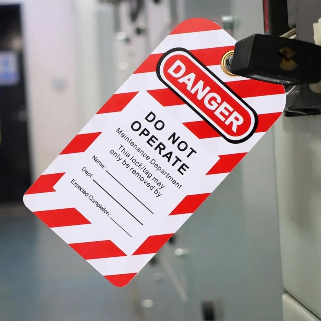 MESIN LOTO Tag "Danger Do Not Operate" – Lockout Tagout Machine Safety Label | ความปลอดภัย K3
