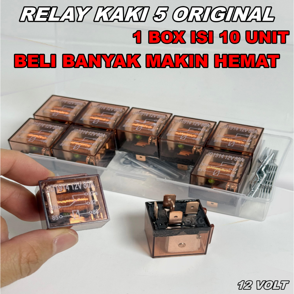 ! TRANSPARENT RELAY 5 LEGS 12 VOLT 80 CAMPER 1 กล่อง CONTAINS 10 PCS PREMIUM QUALITY SXC RELAY 5 LEG