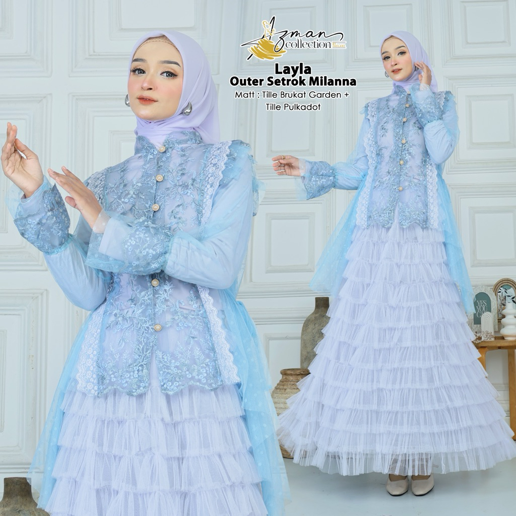 (ชุดกุญแจ)LAYLA CARISA OUTER BRUKAT GARDEN IMPORT -- AUTER TO WEDDING -- เสื้อผ้าสตรีเทรนด์