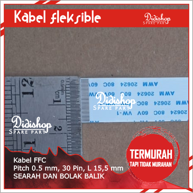 (0.5*30P*100/200AB) 30 PIN SMOOTH O.5MM ONE-WAY และ TWO-WAY สาย LCD FLEXIBLE 1.55 ซม. WIDTH