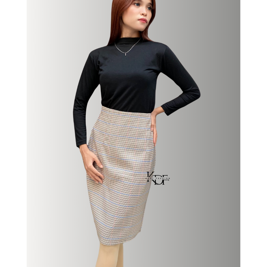 KDF - กระโปรงสปันผ้าทวิตเกาหลีสั้น | กระโปรงผู้หญิง Bangkok BKK นําเข้า | กระโปรงสั้นทํางาน | 3/4 Sp