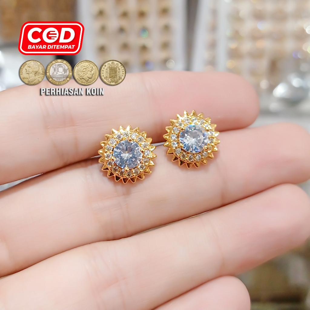 ต่างหูสตั๊ดเลื่อย 22k