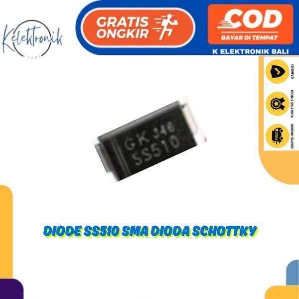 DIODE ไดโอด SS510 SMA ไดโอด Schottky SS510 DO-214AC 100V 5A SBD ไดโอด