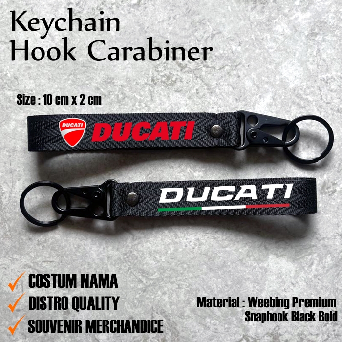 พวงกุญแจ GANTUNGAN DUCATI - DUCATI KARABINER - พวงกุญแจ DUCATI - สายพวงกุญแจสีดํา DUCATI CANTOLAN HO