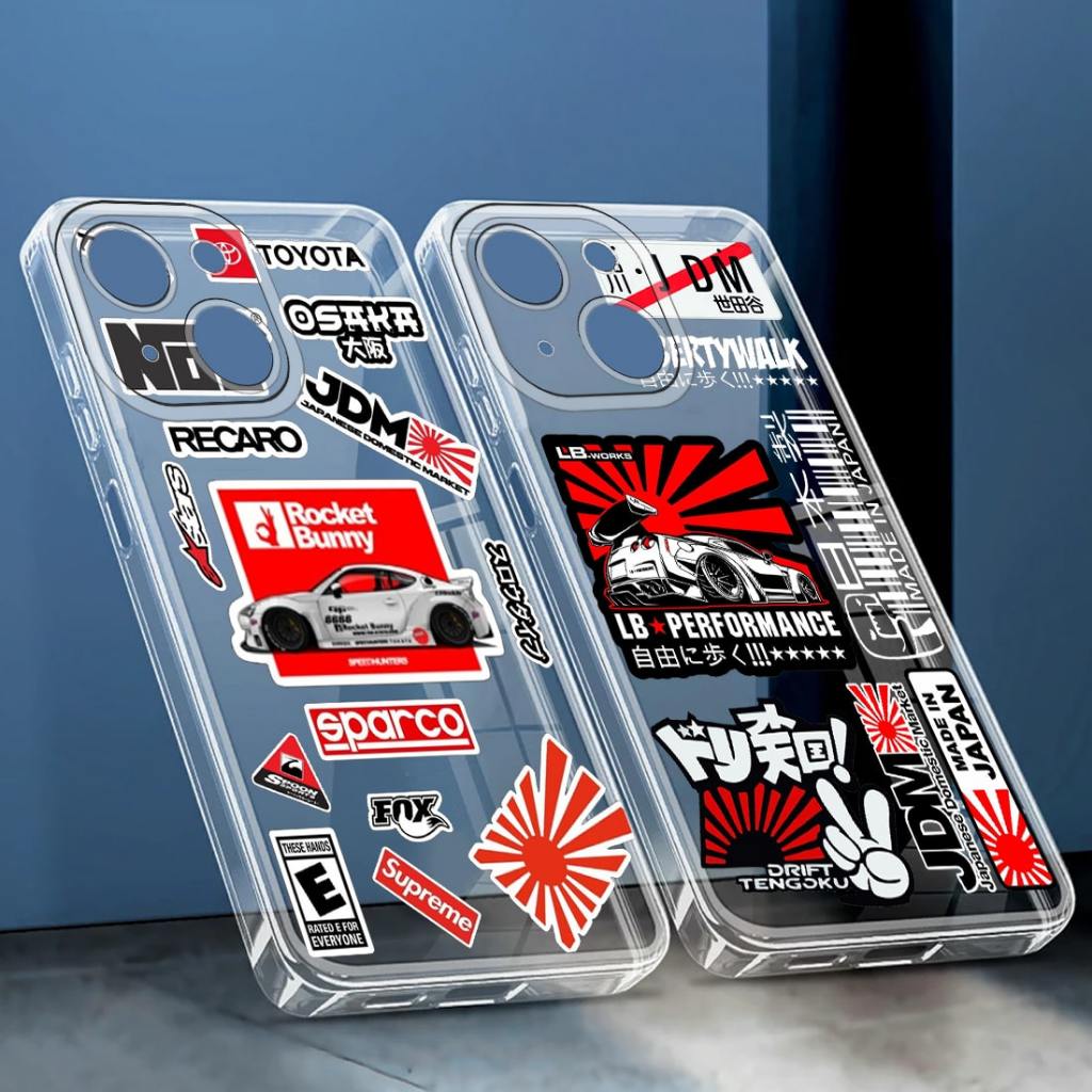 Glossy Clear Case JDMพรีเมี่ยมคู่ปลอกOppo C53 C51 C51S C61 C63 C65 C75 A3X A3 Pro 5G A60 Reno 13 13F