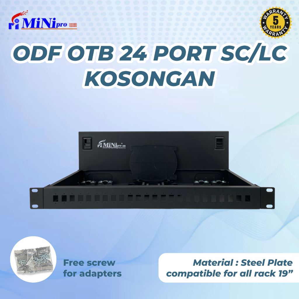 Minipro Fiber Optic ODF OTB 24 Port SC/LC Fix (เปิดด้านบน) ที่ว่างเปล่า