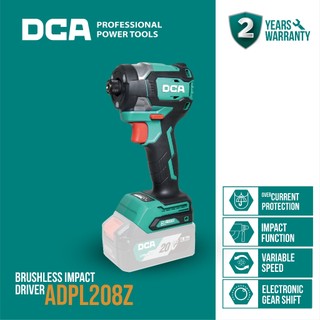 DCA Brushless Impact Driver / Obeng Impact Baterai 20Volt ADPL208Z (UNIT ONLY)