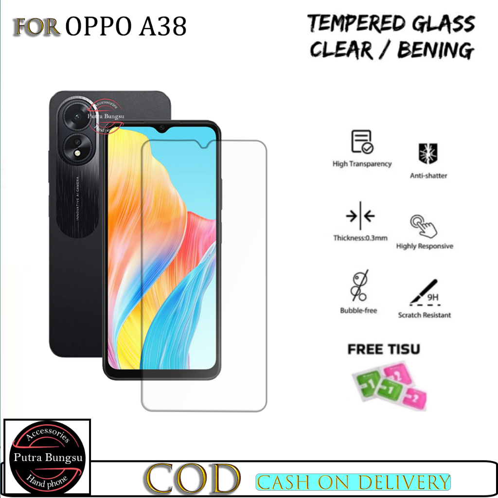 ฟิล์มกระจกนิรภัย OPPO A38 4G CLEAR