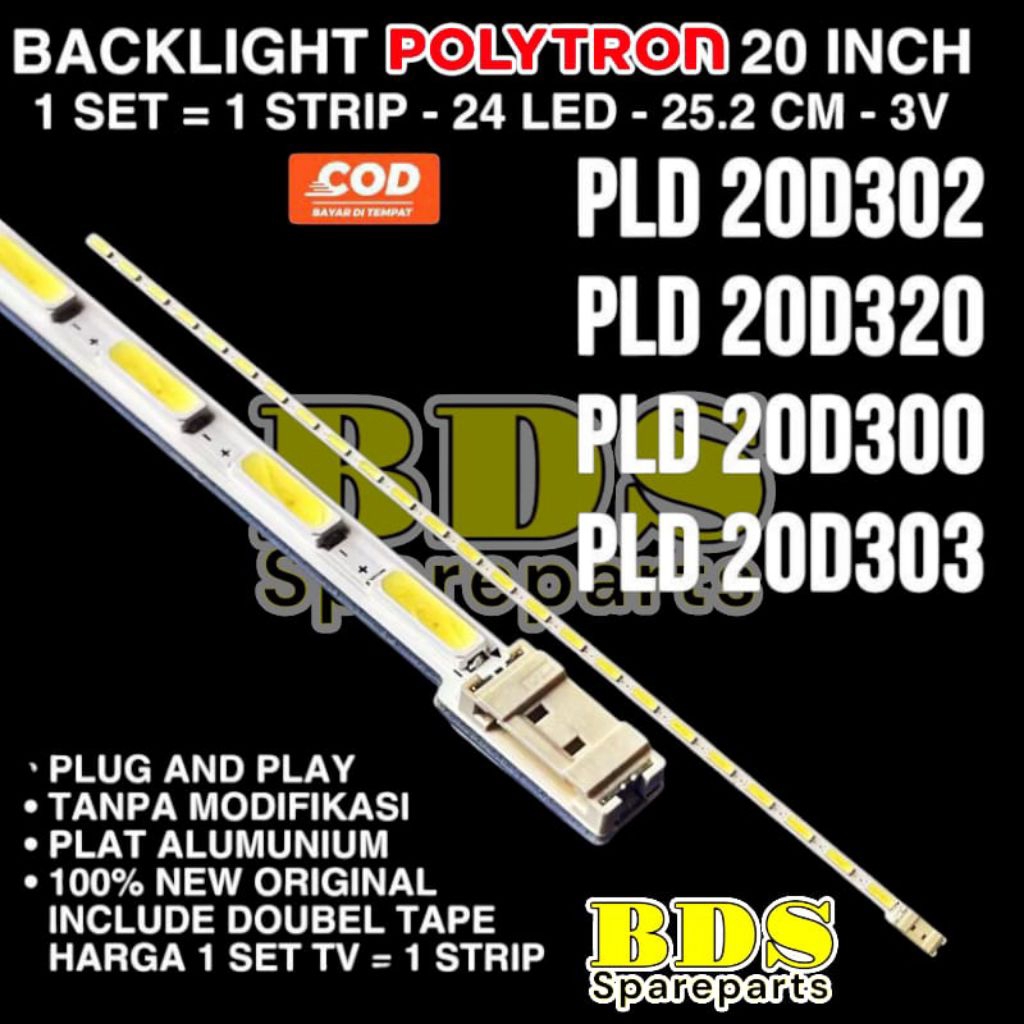POLYTRON TV BACKLIGHT 22 INC PLD20D302 PLD20D320 PLD20D300 PLD20D303 PLD 302 303 320