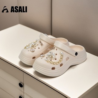ASALI Wanita Sendal Jelly Selop, Cantik Slip On Cewek Clogs Sandal, Korea Fuji Slide Sepatu Wanita