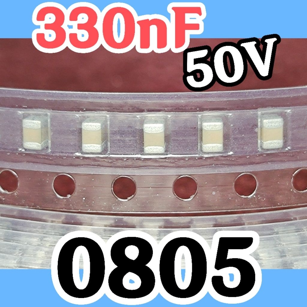 10pcs ตัวเก็บประจุเซรามิค SMD 0805 2012 50V 330nF 330 nF 50v 0.33uF 0.33 uF 0.33uF 0.33 uF 50v