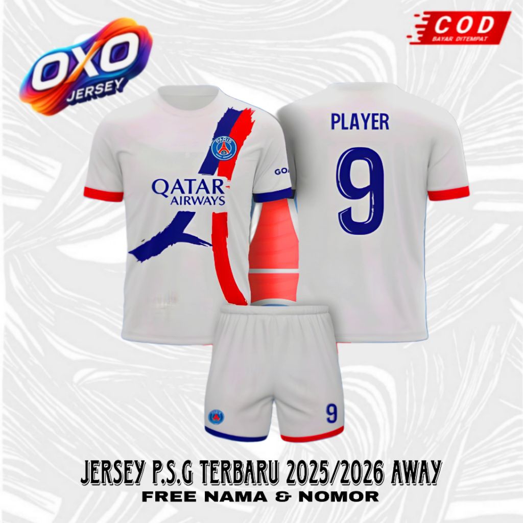 PSG AWAY JERSEY 2025/2026 ฟรีชื่อและหมายเลข