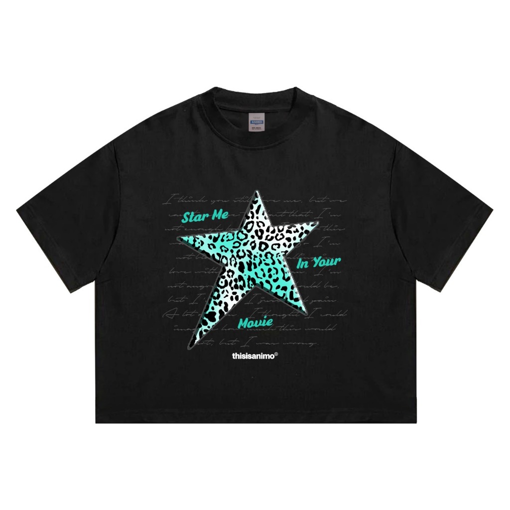 KATUN Boxy T-shirt - Boxy Cotton T-shirt - Stars Leopard - Animosupply