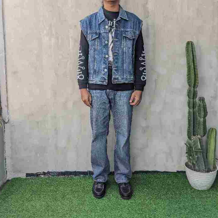 EDWIN DENIM VEST JACKET 01