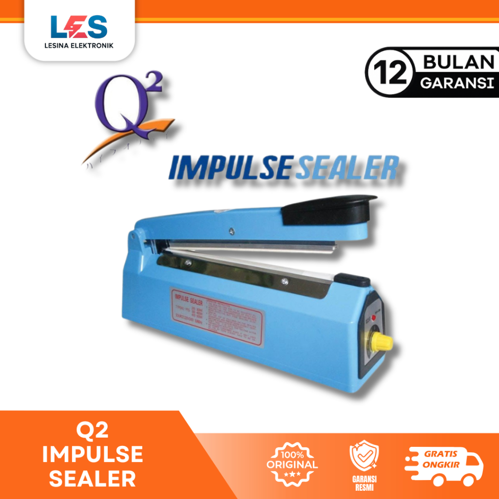 MESIN Impulse Sealer Q2 Q-8200 20 ซม.เครื่องซีลพลาสติกอัตโนมัติสําหรับขนมและธุรกิจ - Lesina
