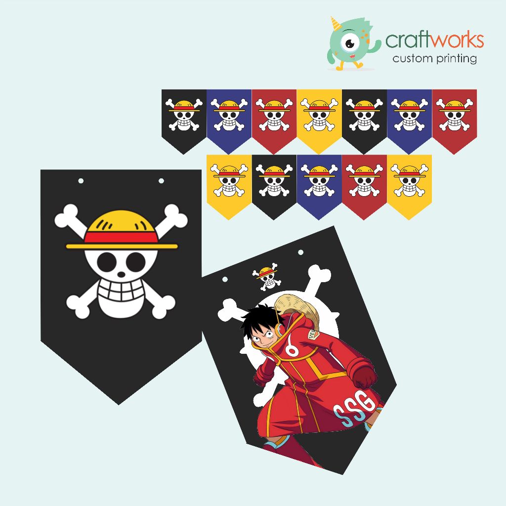 ONE PIECE PIRATE BUNTING FLAG BANNER DECORATION FLAG - 12 ชิ้น