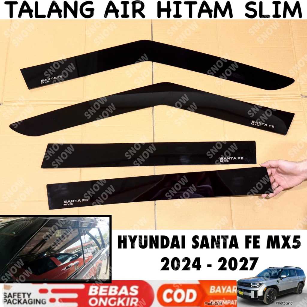 Hyundai Santa FE MX5 MX 5 2024 2025 2026 2027 up Side Visor Flat Black