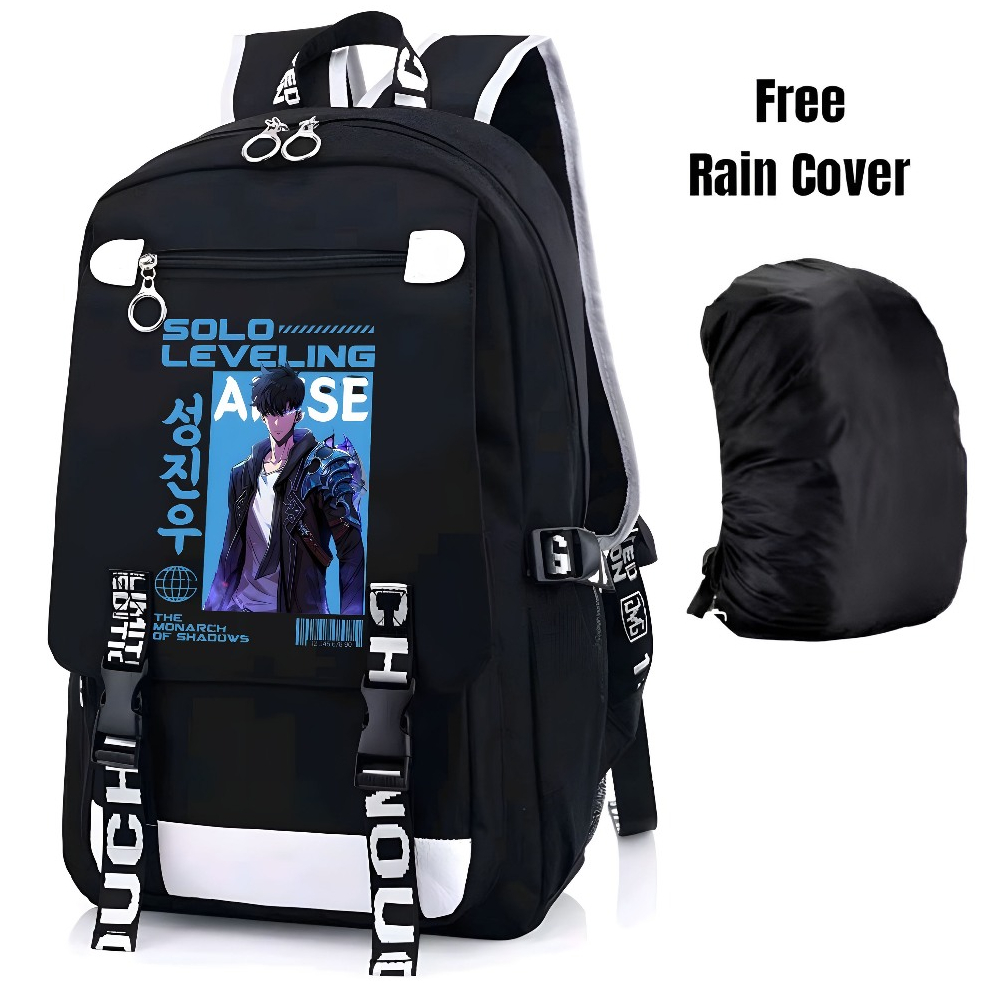 กระเป๋านักเรียนประถมชายหญิงล่าสุด Solo Leveling Sung Jinwoo Arise Backpacks HD Image / Solo Leveling